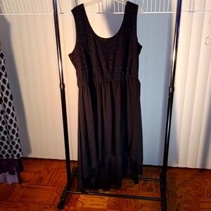 Black Flare Dress W/printed design